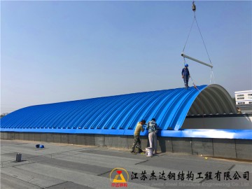 鹽城亭湖糧庫(kù)倉(cāng)間罩棚拱形屋頂